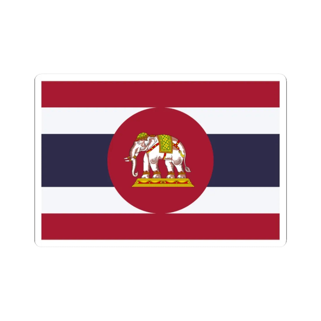 Naval Ensign of Thailand (Thailand) STICKER Vinyl Kiss-Cut Decal 2 Inch White - The Sticker Space