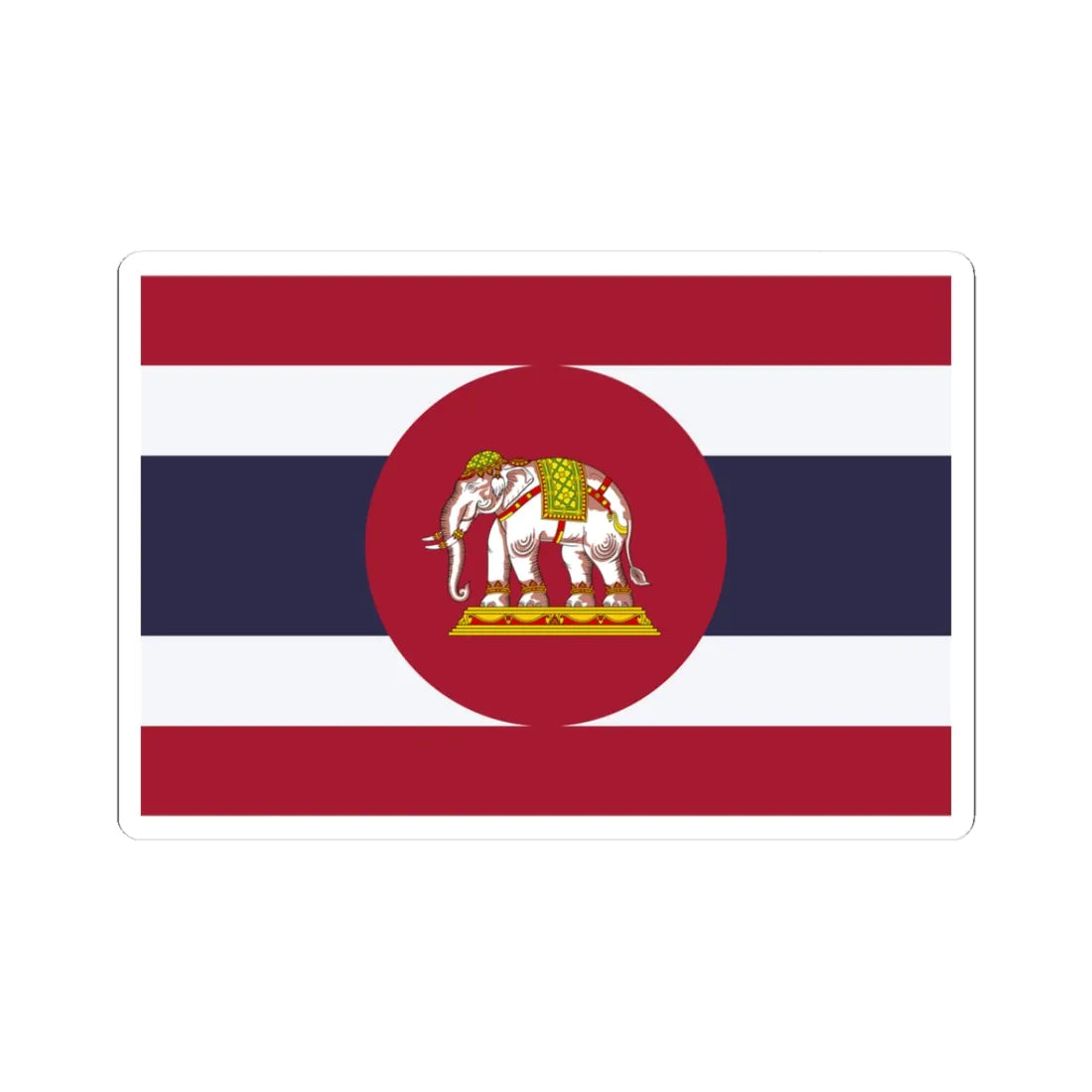 Naval Ensign of Thailand (Thailand) STICKER Vinyl Kiss-Cut Decal 3 Inch White - The Sticker Space