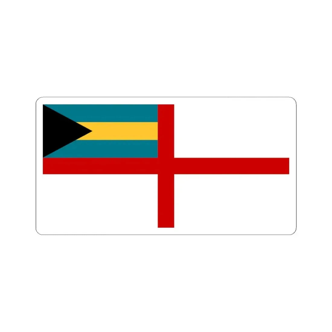 Naval Ensign of the Bahamas (Bahamas) STICKER Vinyl Kiss-Cut Decal 4 Inch White - The Sticker Space