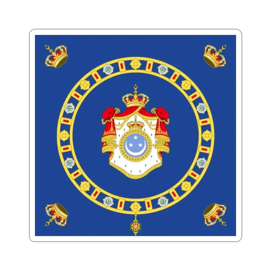 Naval Ensign of the King of Egypt (Egypt) STICKER Vinyl Kiss-Cut Decal 2 Inch White - The Sticker Space