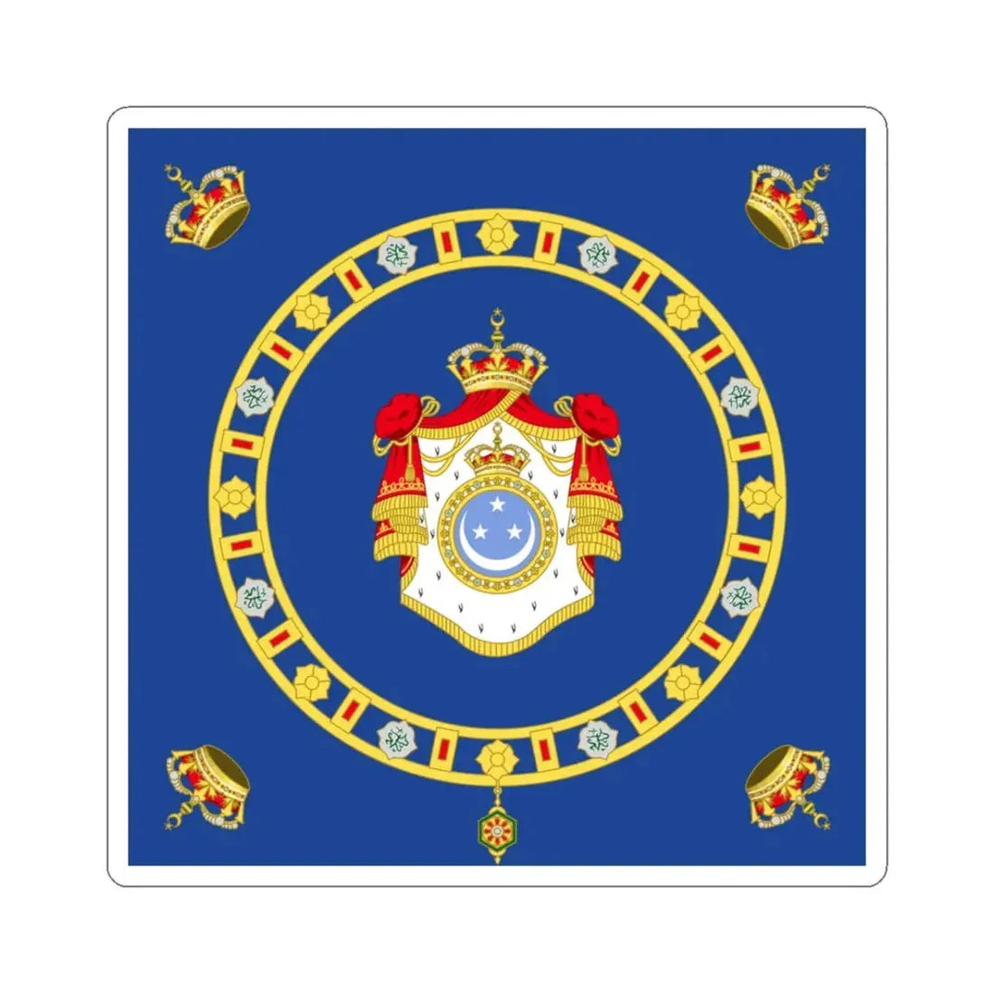 Naval Ensign of the King of Egypt (Egypt) STICKER Vinyl Kiss-Cut Decal 3 Inch White - The Sticker Space
