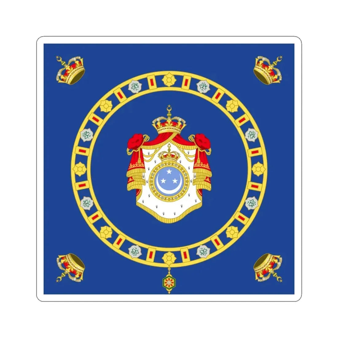Naval Ensign of the King of Egypt (Egypt) STICKER Vinyl Kiss-Cut Decal 4 Inch White - The Sticker Space
