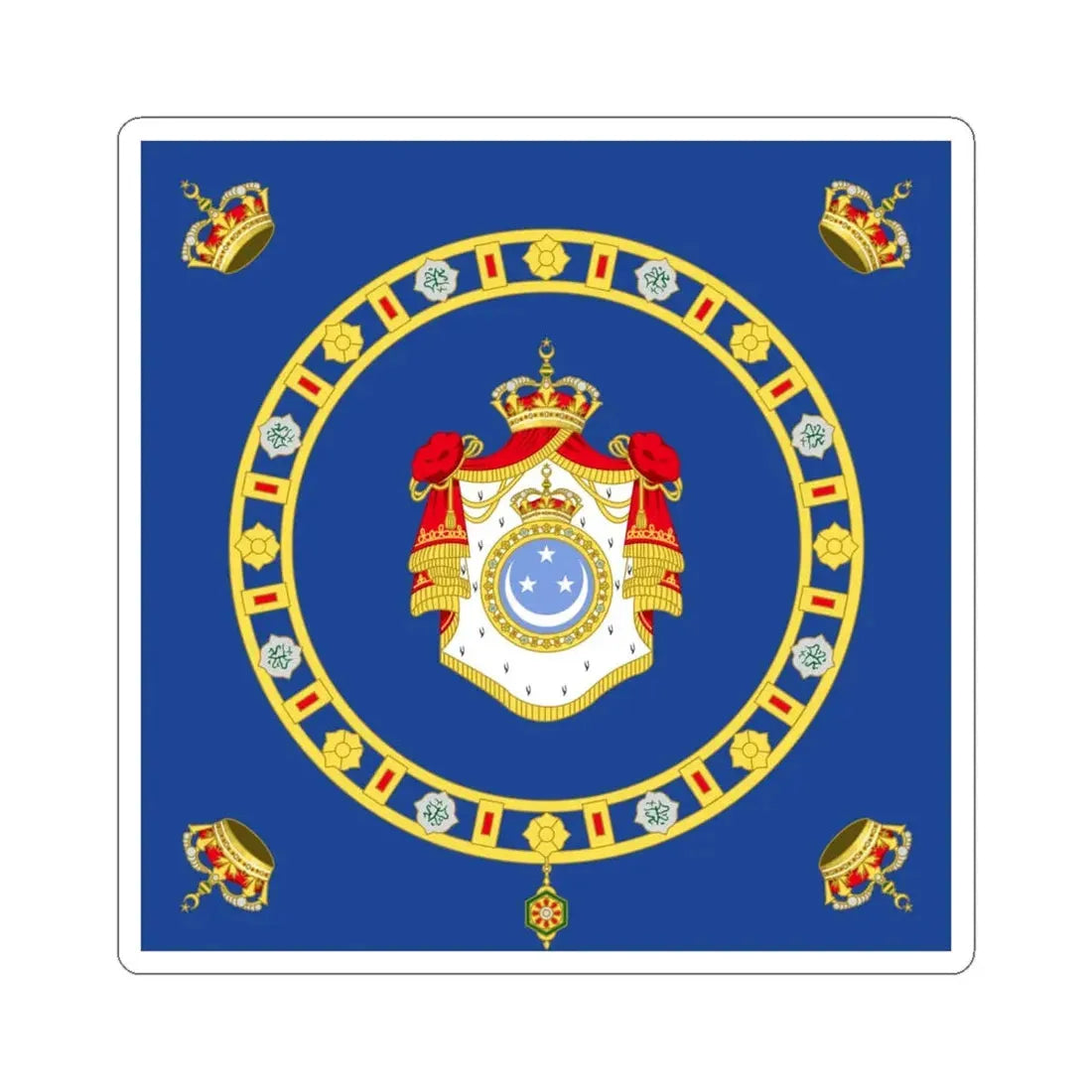 Naval Ensign of the King of Egypt (Egypt) STICKER Vinyl Kiss-Cut Decal 6 Inch White - The Sticker Space