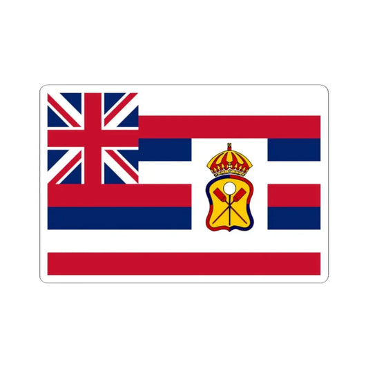 Naval ensign of the Kingdom of Hawaii (United States) STICKER Vinyl Kiss-Cut Decal 2 Inch White - The Sticker Space