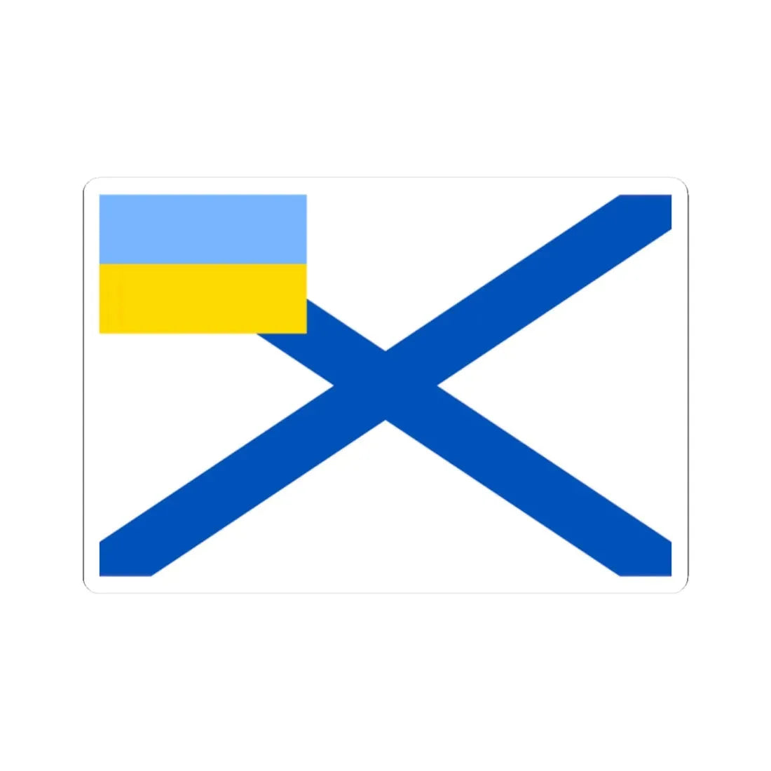 Naval Ensign of Ukraine 1918 dress (Ukraine) STICKER Vinyl Kiss-Cut Decal 2 Inch White - The Sticker Space