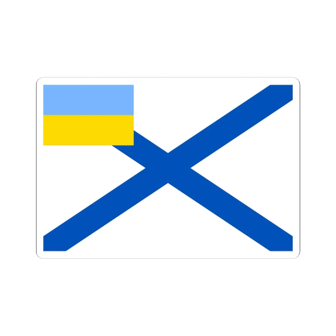 Naval Ensign of Ukraine 1918 dress (Ukraine) STICKER Vinyl Kiss-Cut Decal 4 Inch White - The Sticker Space