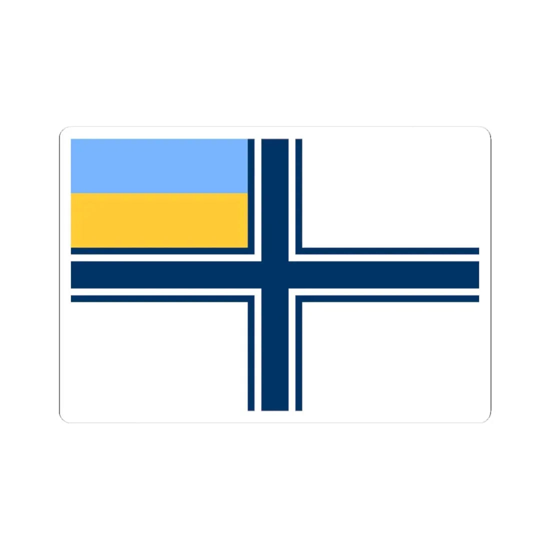 Naval ensign of Ukraine 1997-2007 (Ukraine) STICKER Vinyl Kiss-Cut Decal 3 Inch White - The Sticker Space