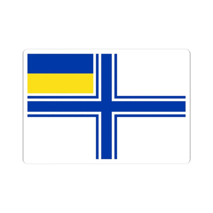 Naval Ensign of Ukraine 1997 dress (Ukraine) STICKER Vinyl Kiss-Cut Decal 4 Inch White - The Sticker Space