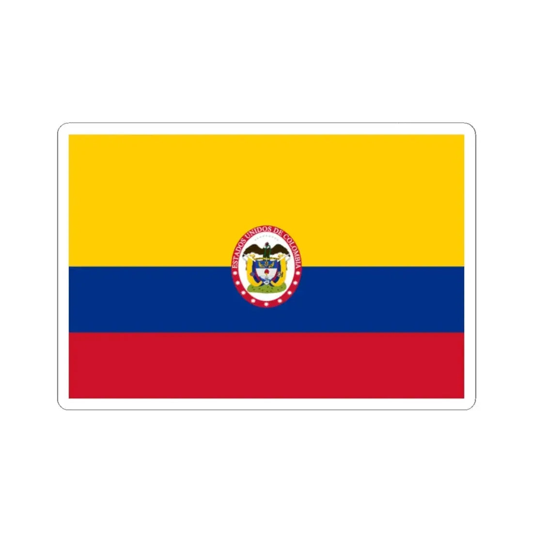 Naval ensign of United States of Colombia (Colombia) STICKER Vinyl Kiss-Cut Decal 2 Inch White - The Sticker Space