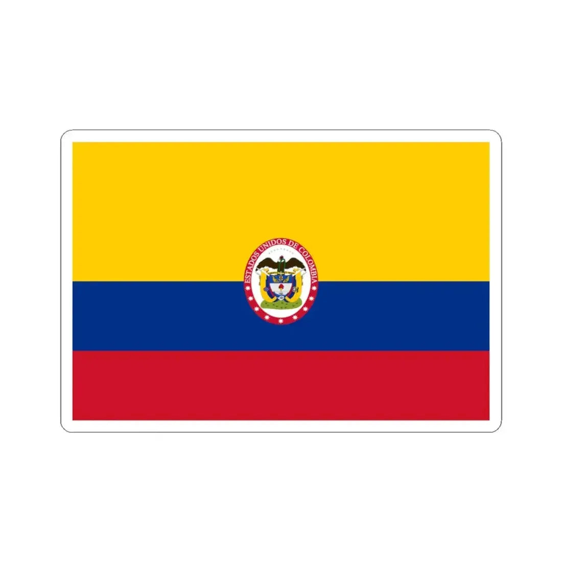 Naval ensign of United States of Colombia (Colombia) STICKER Vinyl Kiss-Cut Decal 3 Inch White - The Sticker Space