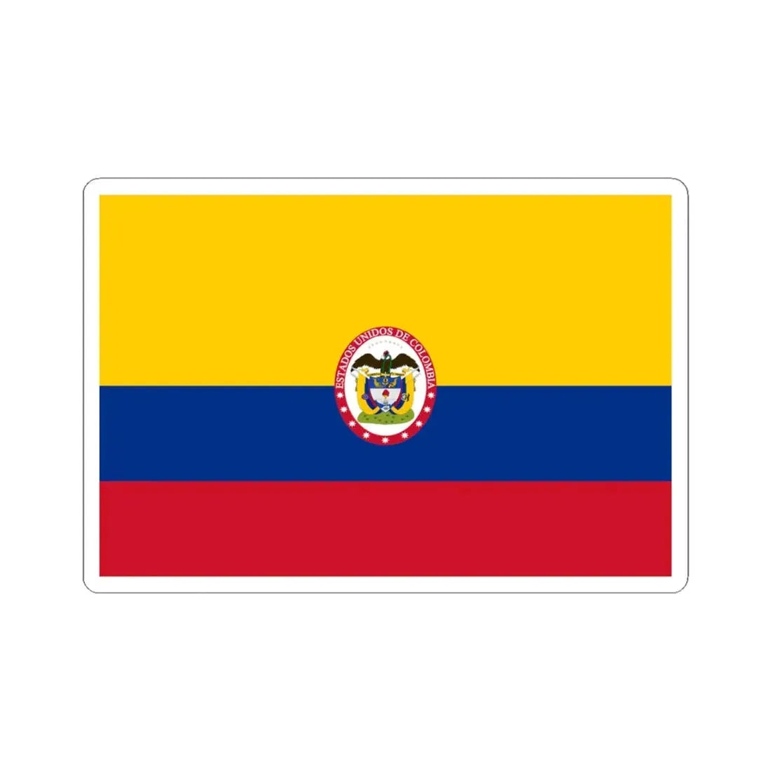 Naval ensign of United States of Colombia (Colombia) STICKER Vinyl Kiss-Cut Decal 4 Inch White - The Sticker Space