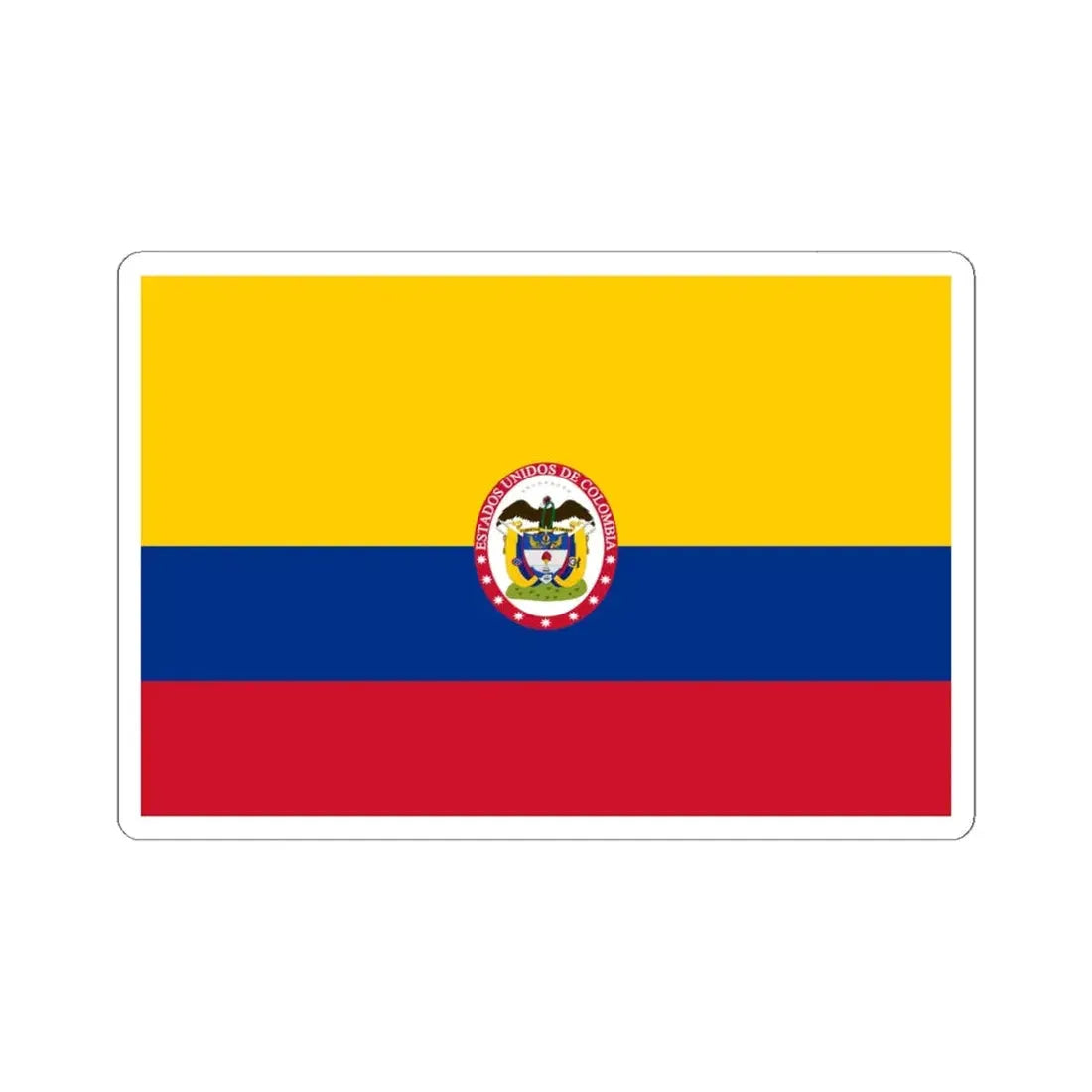 Naval ensign of United States of Colombia (Colombia) STICKER Vinyl Kiss-Cut Decal 6 Inch White - The Sticker Space