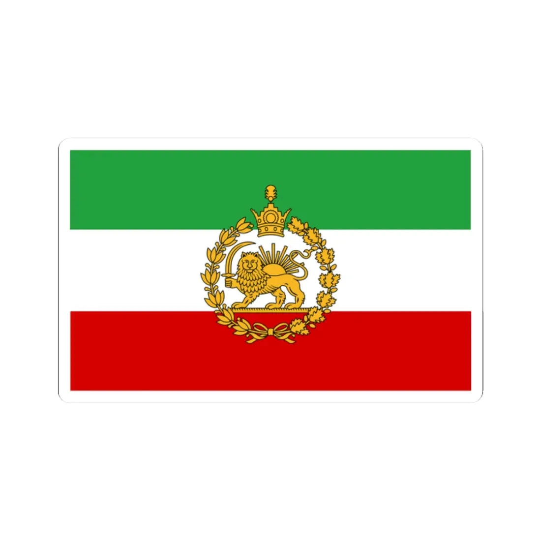 Naval flag of Iran 1933-1980 (Iran) STICKER Vinyl Kiss-Cut Decal 2 Inch White - The Sticker Space