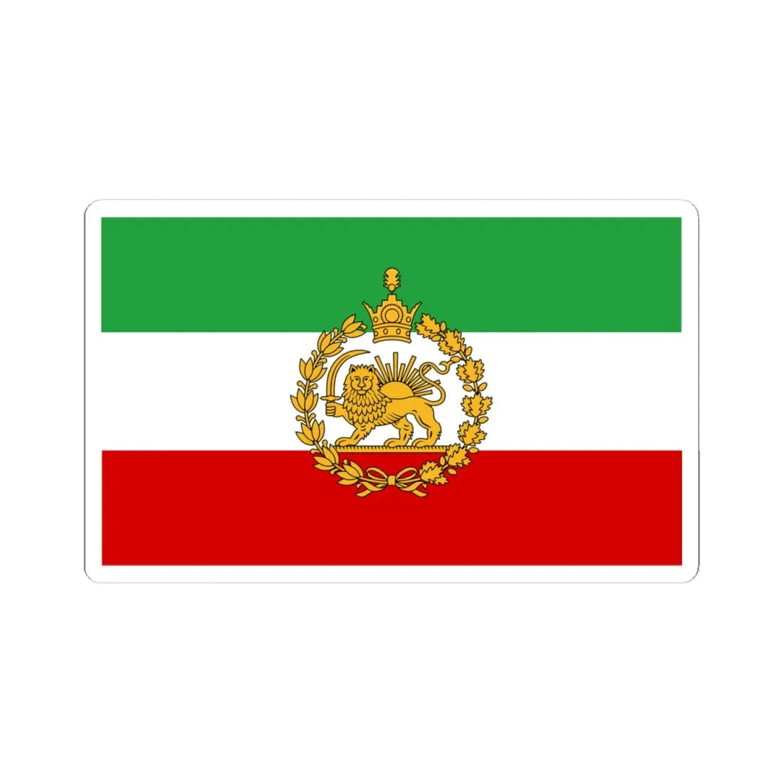 Naval flag of Iran 1933-1980 (Iran) STICKER Vinyl Kiss-Cut Decal 4 Inch White - The Sticker Space