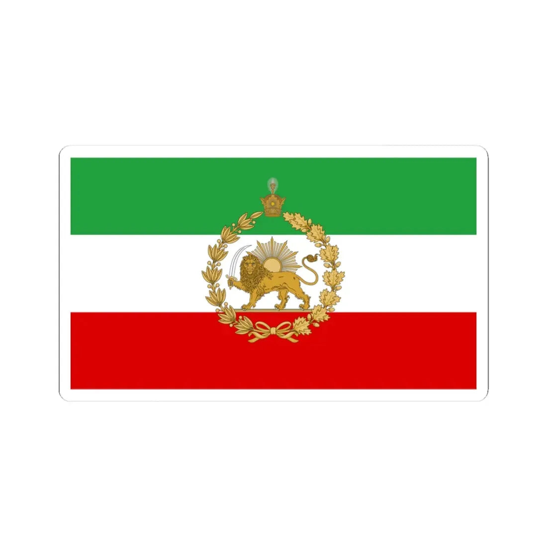 Naval flag of Iran standard (Iran) STICKER Vinyl Kiss-Cut Decal 3 Inch White - The Sticker Space