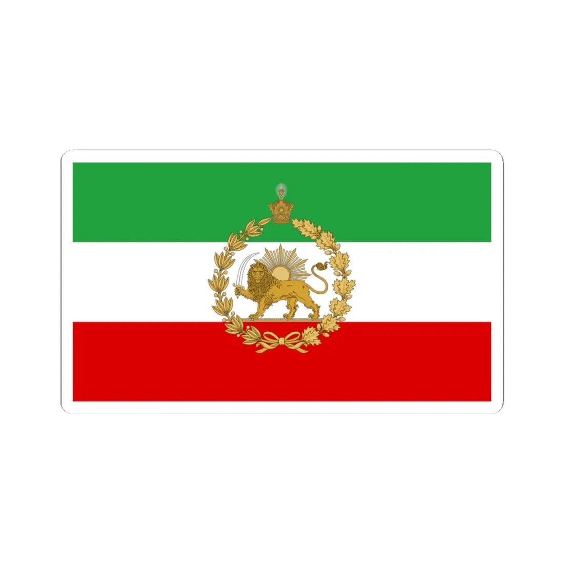 Naval flag of Iran standard (Iran) STICKER Vinyl Kiss-Cut Decal 4 Inch White - The Sticker Space