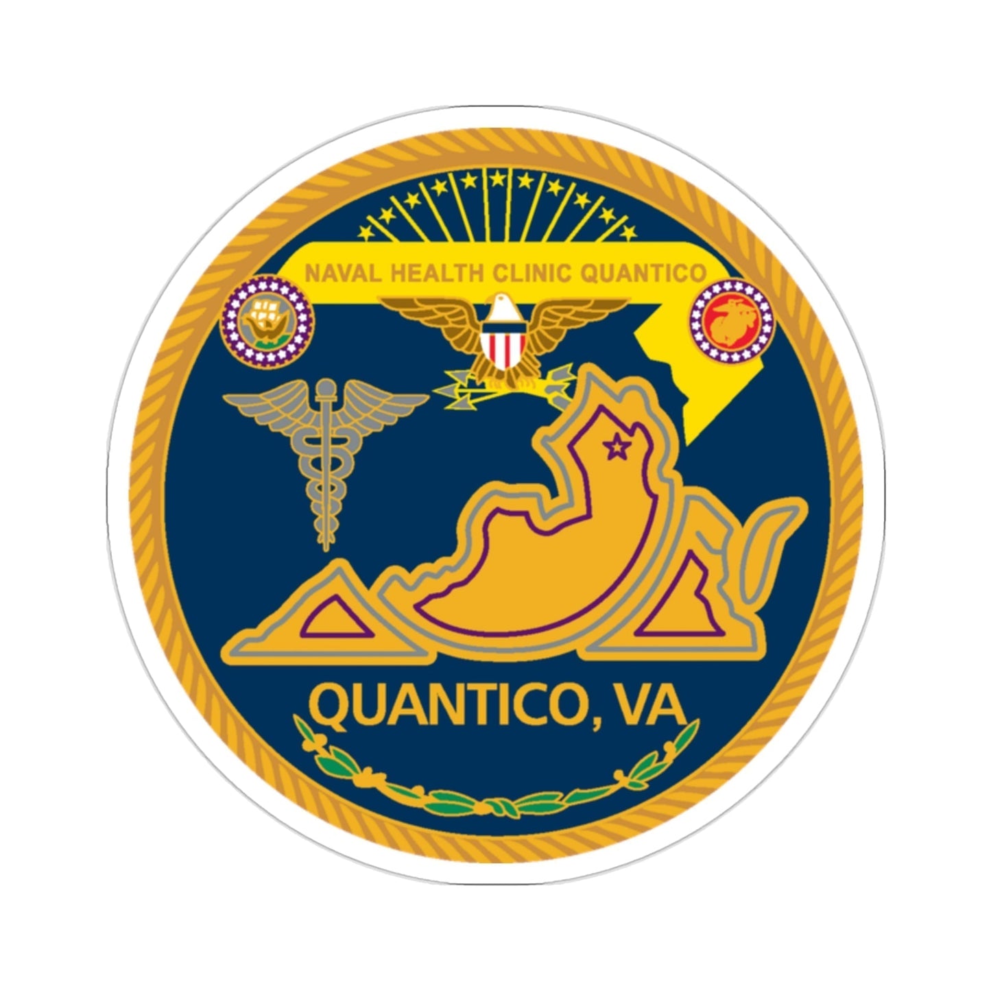 Naval Health Clinic Quantico VA (U.S. Navy) STICKER Vinyl Die-Cut Decal-2 Inch-The Sticker Space