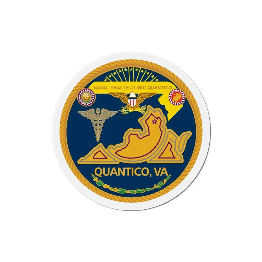 Naval Health Clinic Quantico VA (U.S. Navy) Refrigerator Magnet 4 Inch - The Sticker Space