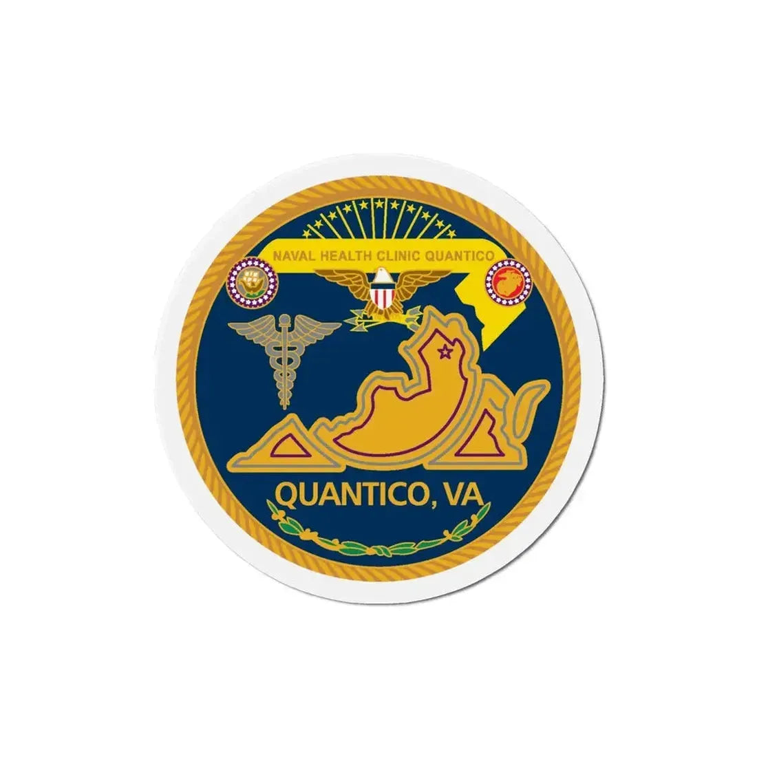 Naval Health Clinic Quantico VA (U.S. Navy) Refrigerator Magnet 5 Inch - The Sticker Space