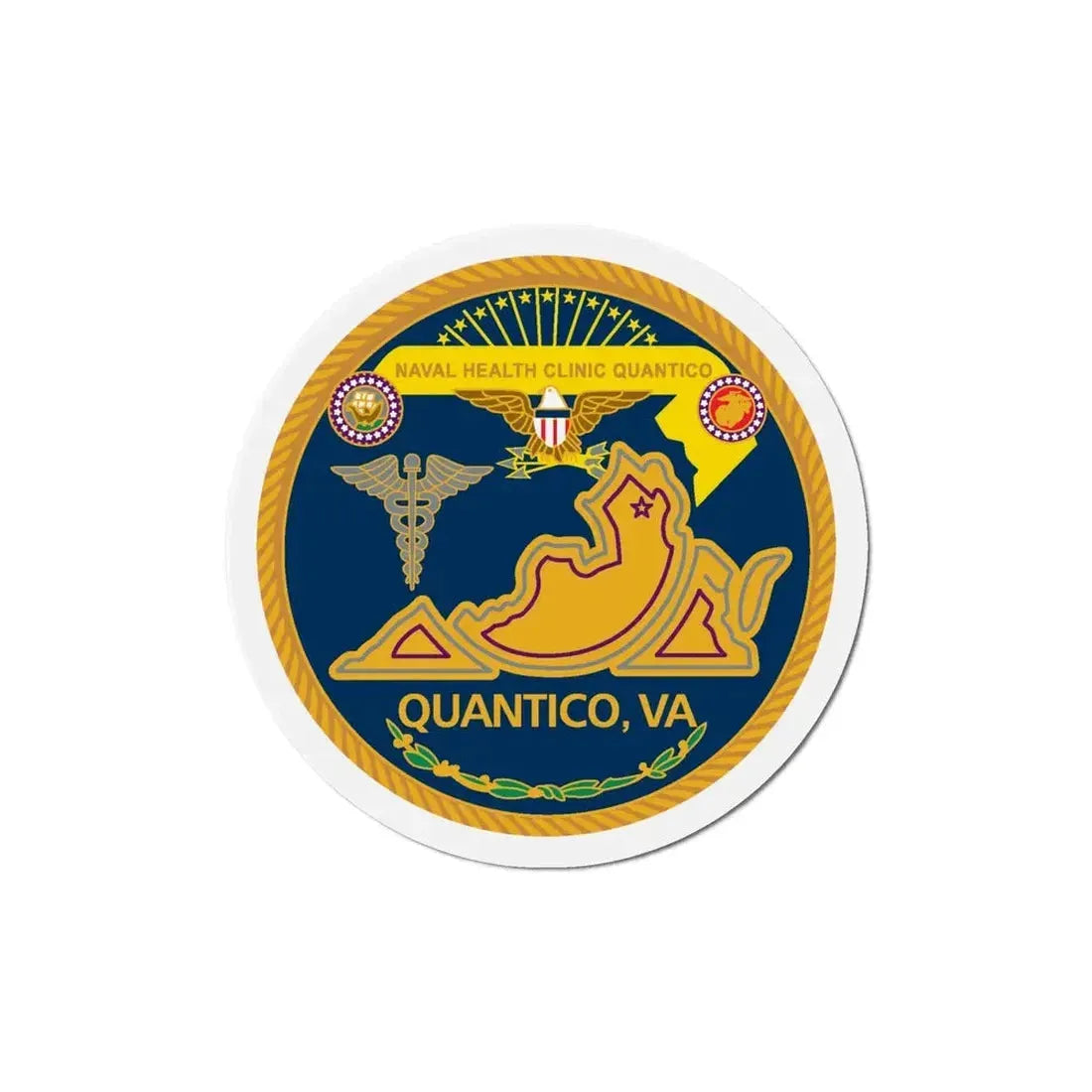 Naval Health Clinic Quantico VA (U.S. Navy) Refrigerator Magnet 6 Inch - The Sticker Space
