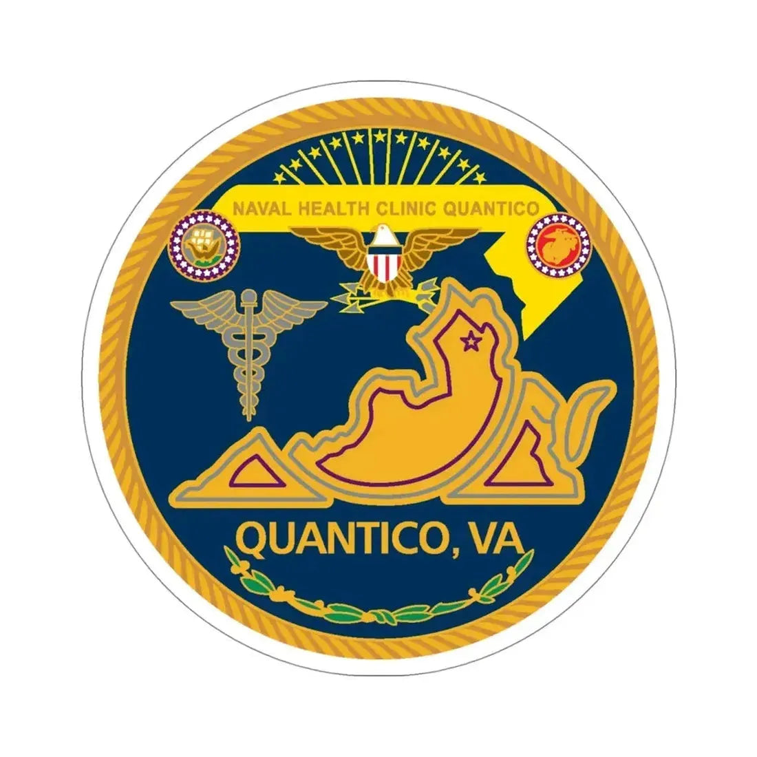 Naval Health Clinic Quantico VA (U.S. Navy) STICKER Vinyl Die-Cut Decal 4 Inch - The Sticker Space