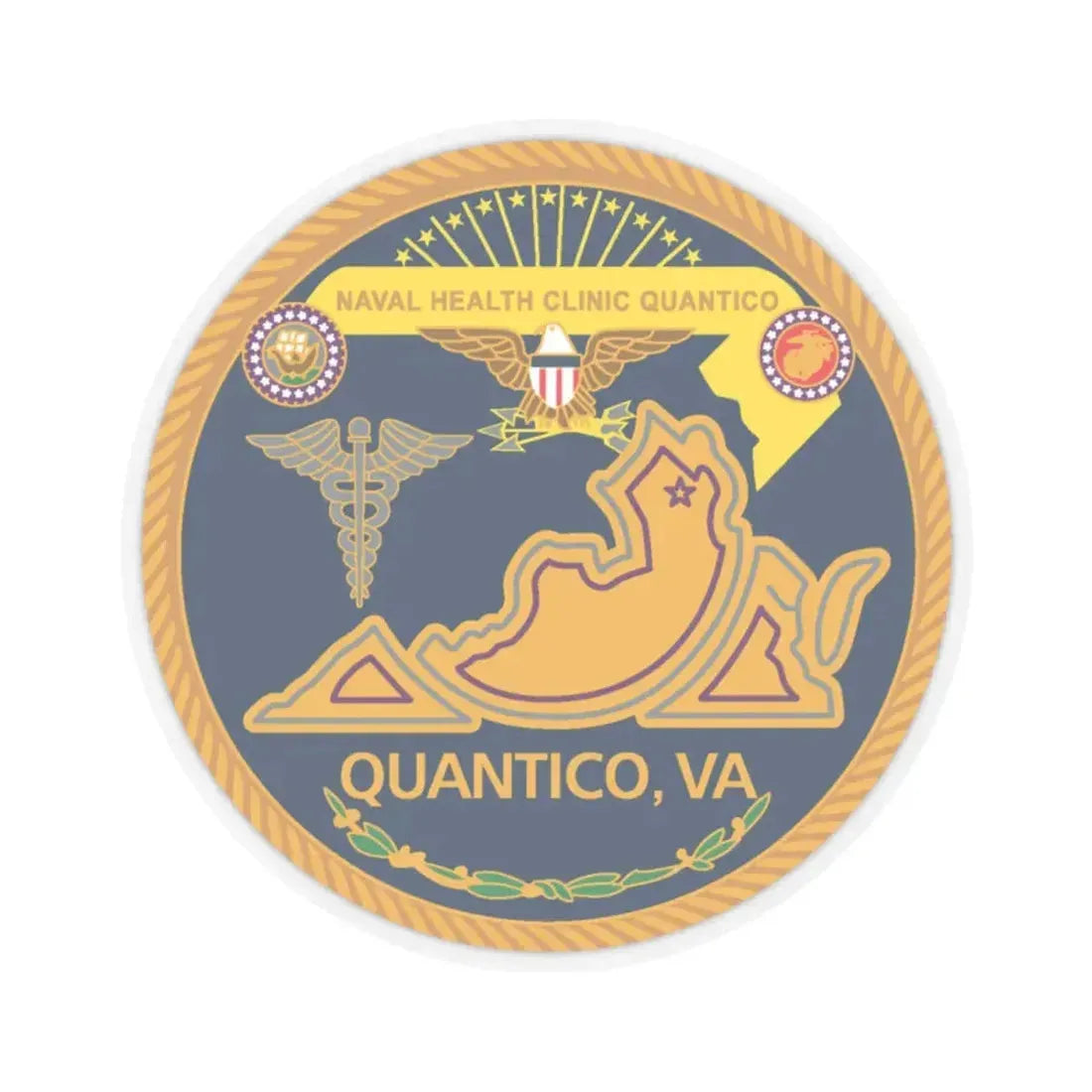 Naval Health Clinic QuanticoVA (U.S. Navy) STICKER Vinyl Kiss-Cut Decal 2 Inch Transparent - The Sticker Space