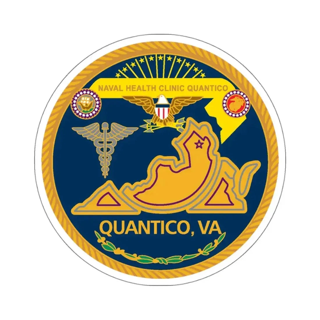 Naval Health Clinic QuanticoVA (U.S. Navy) STICKER Vinyl Kiss-Cut Decal 4 Inch White - The Sticker Space