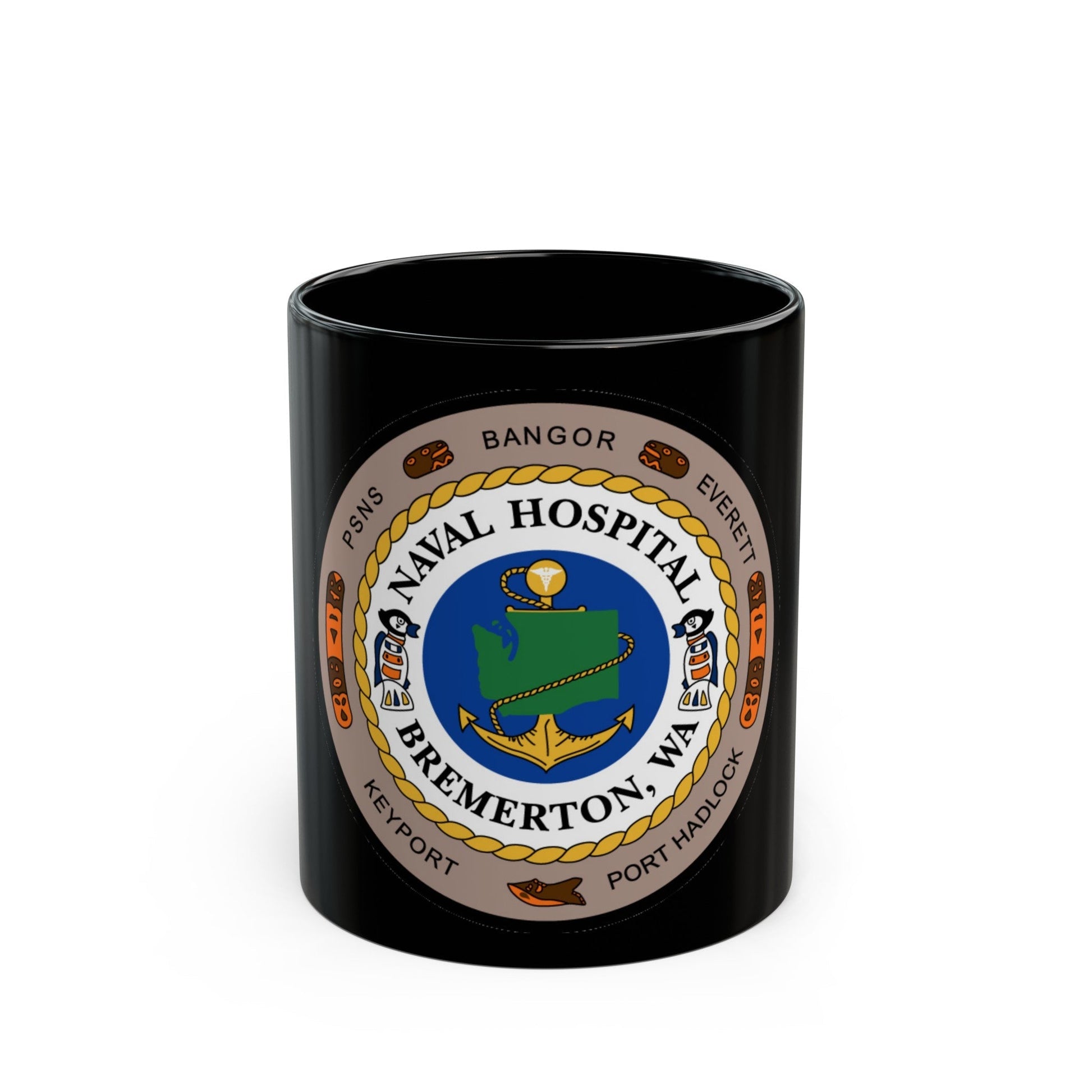 Naval Hospital Bremerton WAS 2006 (U.S. Navy) Black Coffee Mug-11oz-The Sticker Space