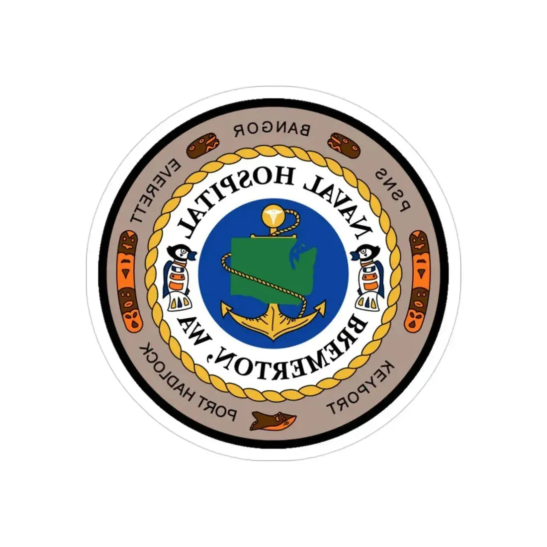 Naval Hospital Bremerton WAS 2006 (U.S. Navy) REVERSE PRINT Transparent Die-Cut STICKER 3 Inch Die-Cut Transparent - The Sticker Space