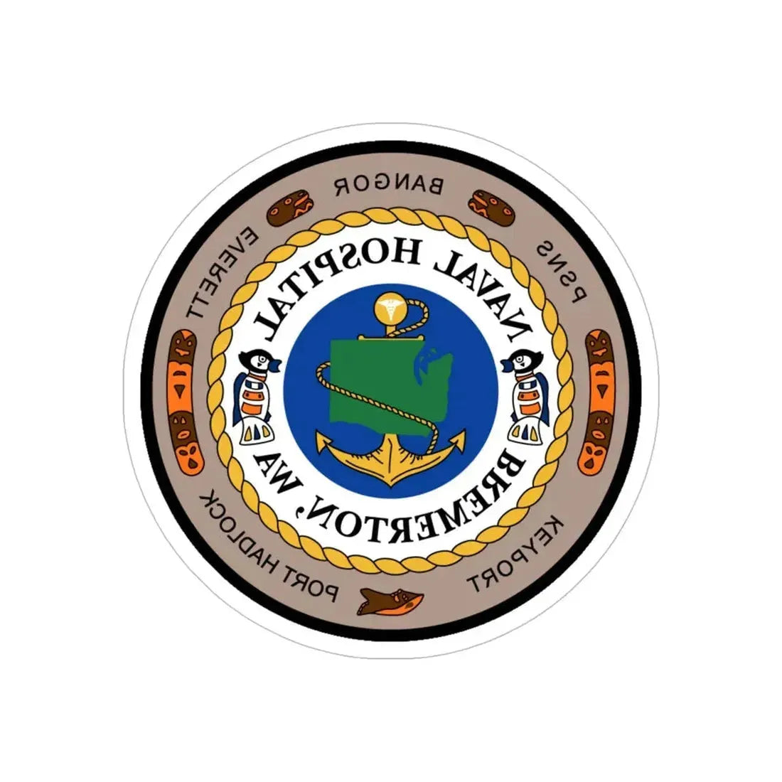 Naval Hospital Bremerton WAS 2006 (U.S. Navy) REVERSE PRINT Transparent Die-Cut STICKER 6 Inch Die-Cut Transparent - The Sticker Space