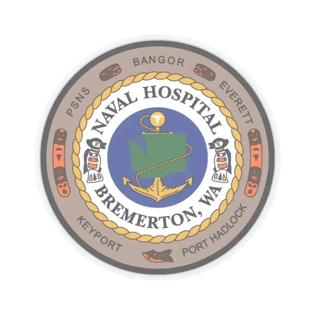 Naval Hospital Bremerton WAS 2006 (U.S. Navy) STICKER Vinyl Kiss-Cut Decal 3 Inch Transparent - The Sticker Space