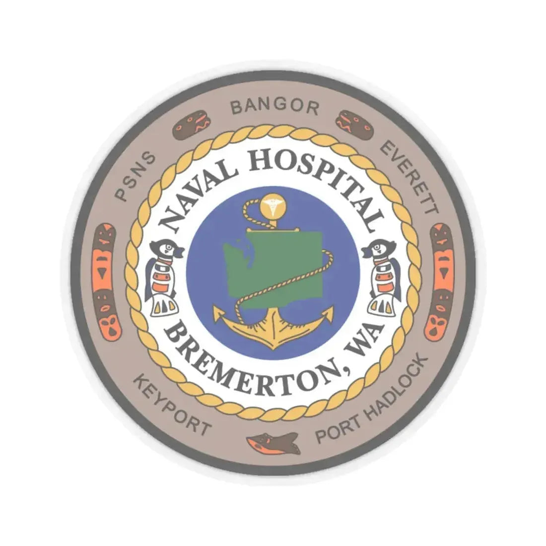 Naval Hospital Bremerton WAS 2006 (U.S. Navy) STICKER Vinyl Kiss-Cut Decal 4 Inch Transparent - The Sticker Space