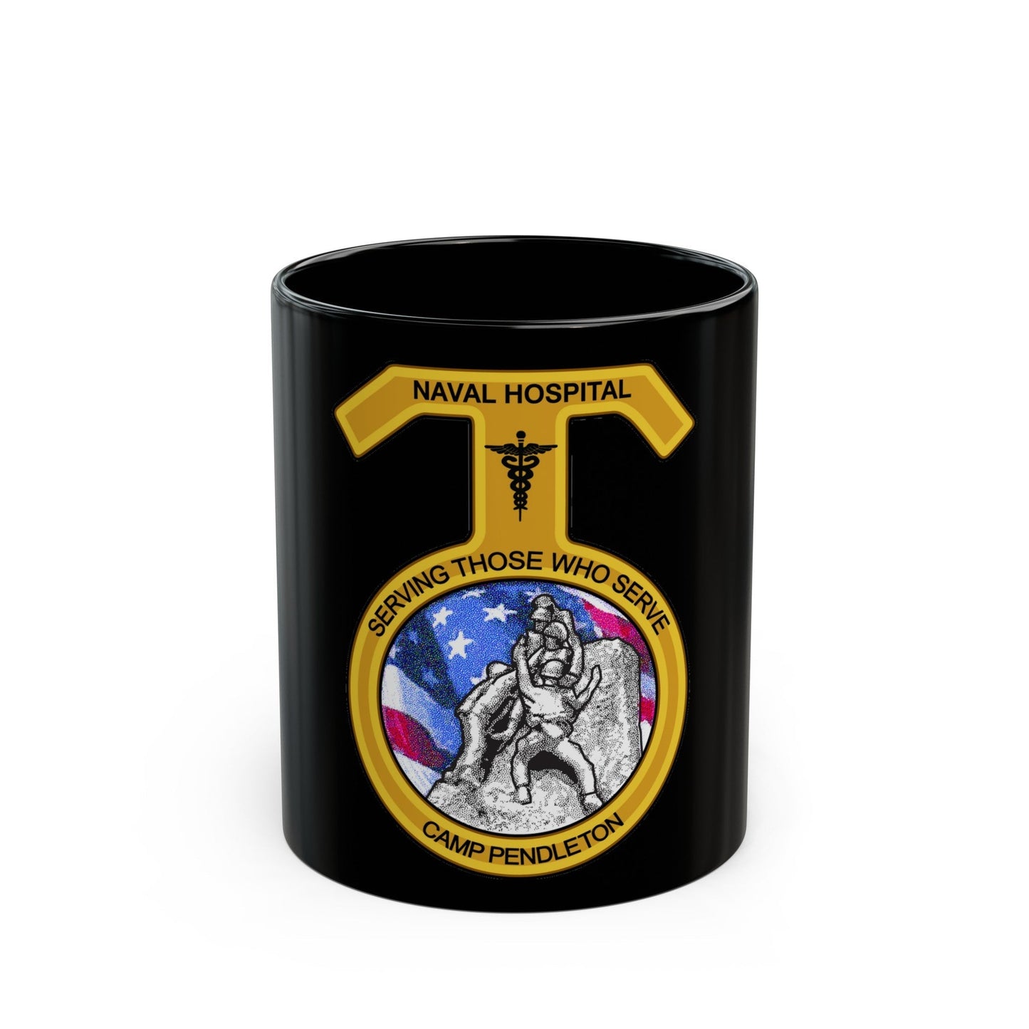 Naval Hospital Camp Pendleton (U.S. Navy) Black Coffee Mug-11oz-The Sticker Space