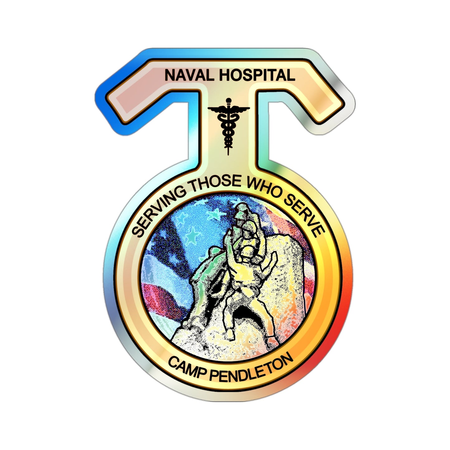 Naval Hospital Camp Pendleton (U.S. Navy) Holographic STICKER Die-Cut Vinyl Decal-3 Inch-The Sticker Space