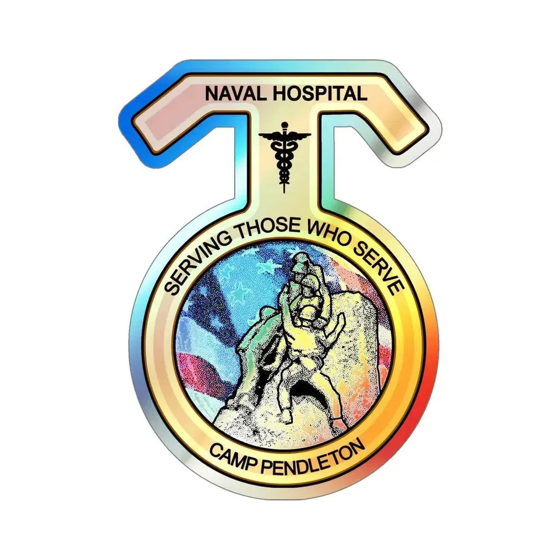 Naval Hospital Camp Pendleton (U.S. Navy) Holographic STICKER Die-Cut Vinyl Decal 6 Inch Holographic - The Sticker Space