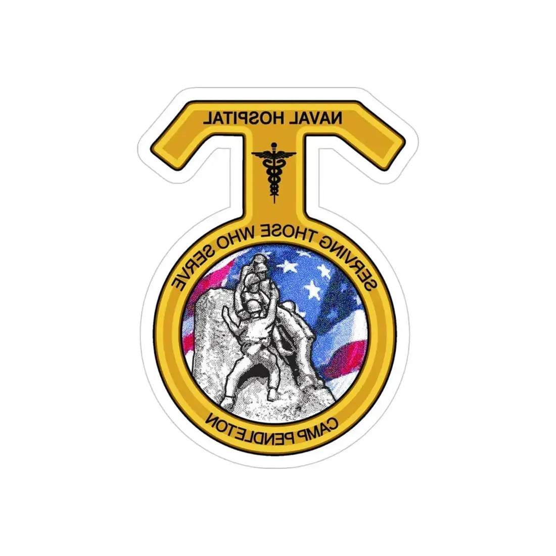 Naval Hospital Camp Pendleton (U.S. Navy) REVERSE PRINT Transparent Die-Cut STICKER 4 Inch Die-Cut Transparent - The Sticker Space