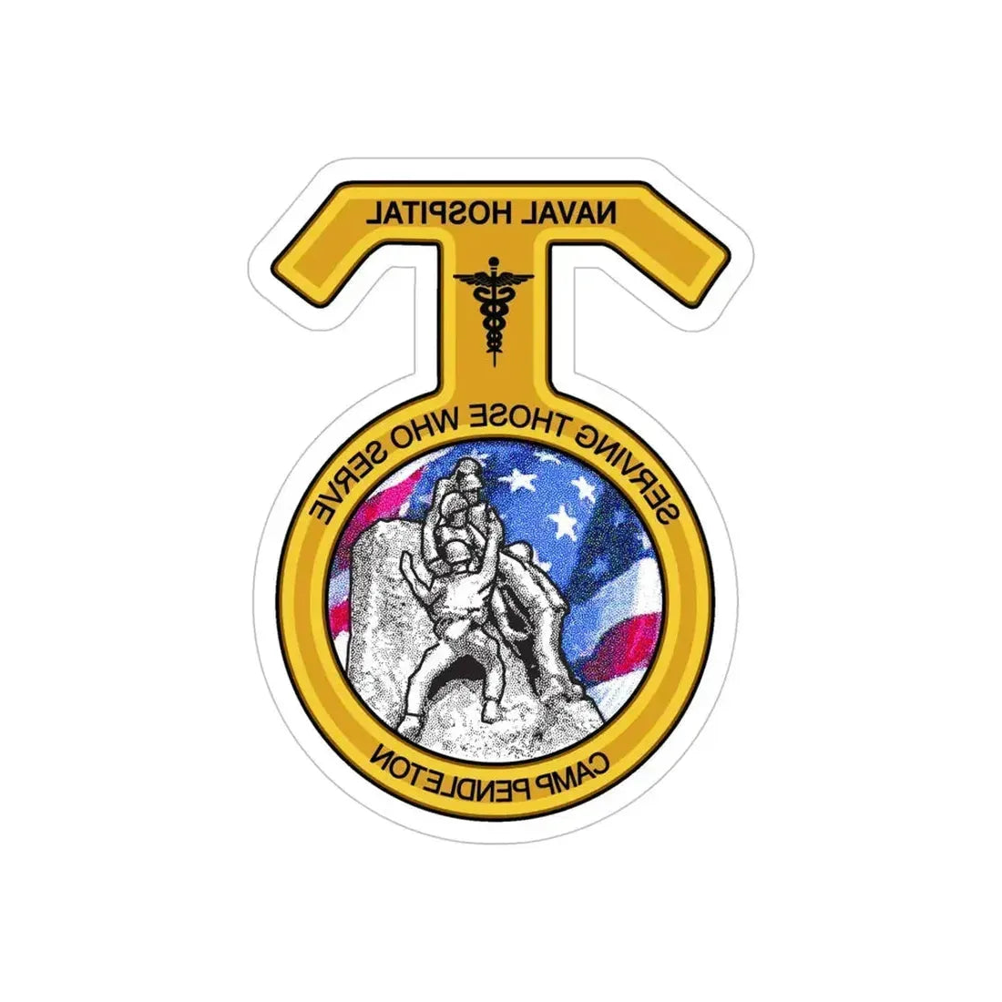 Naval Hospital Camp Pendleton (U.S. Navy) REVERSE PRINT Transparent Die-Cut STICKER 6 Inch Die-Cut Transparent - The Sticker Space