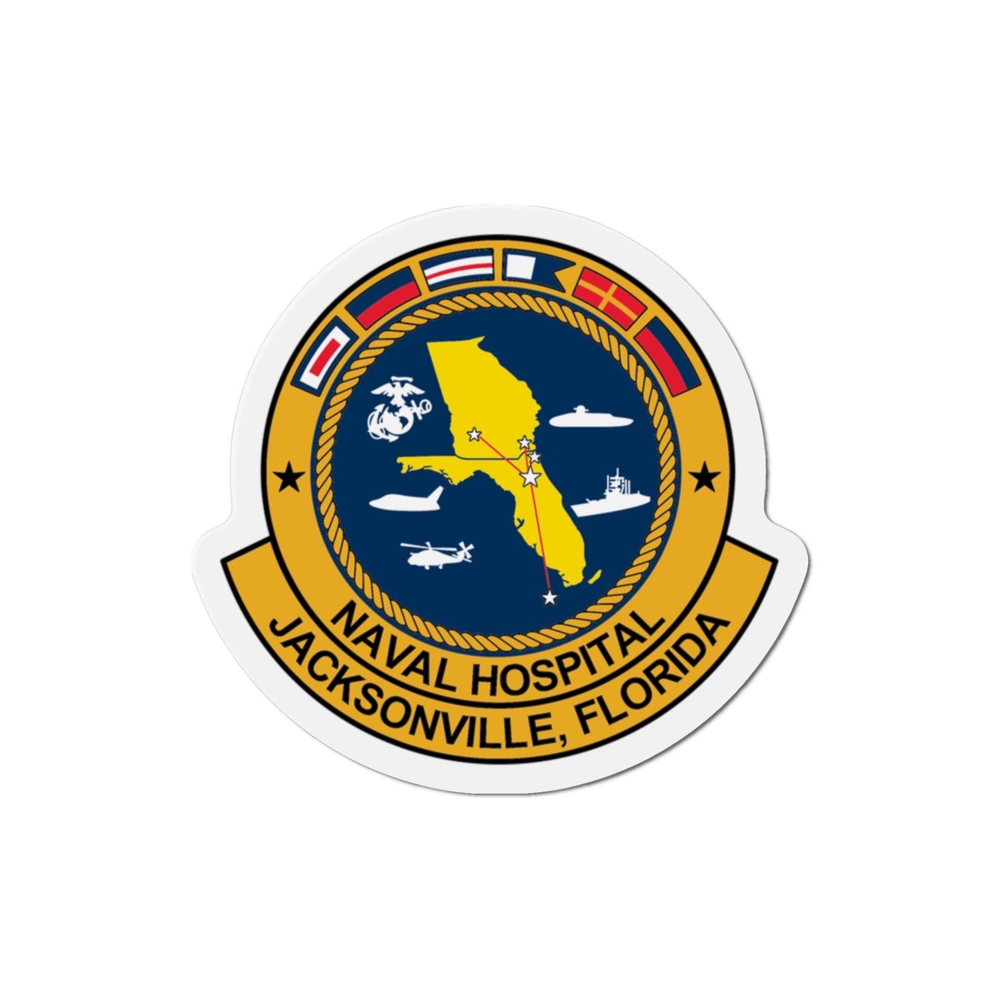 Naval Hospital Jacksonville (U.S. Navy) Die-Cut Magnet-3" x 3"-The Sticker Space