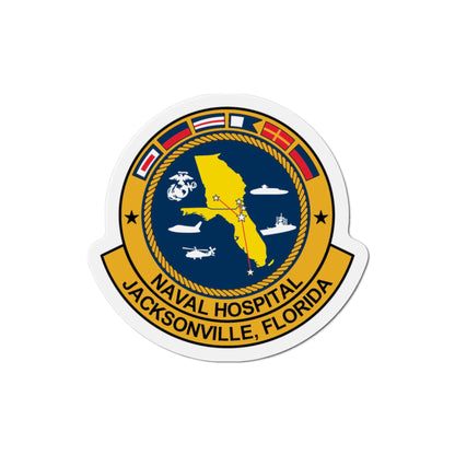 Naval Hospital Jacksonville (U.S. Navy) Die-Cut Magnet-3" x 3"-The Sticker Space