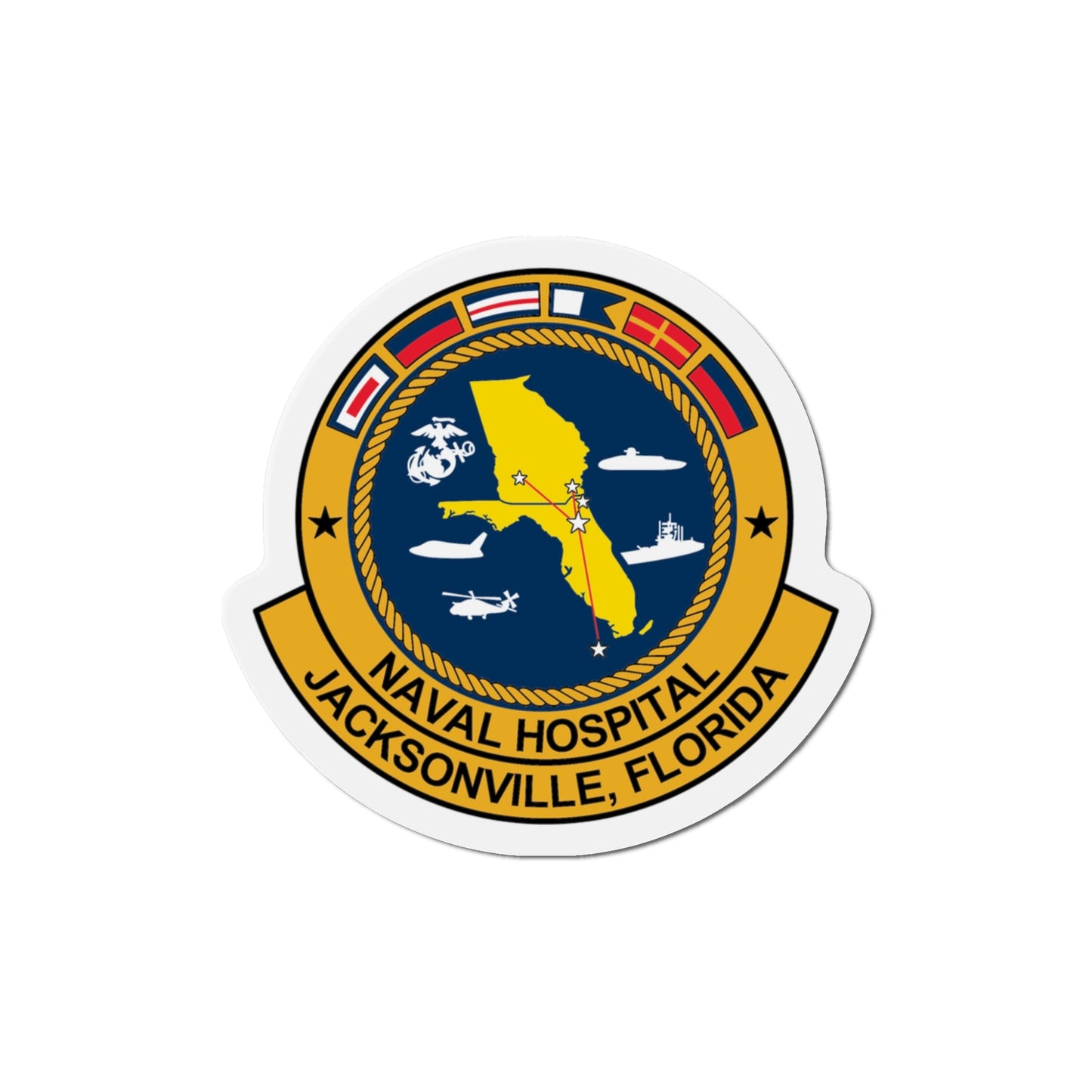 Naval Hospital Jacksonville (U.S. Navy) Die-Cut Magnet-5" x 5"-The Sticker Space