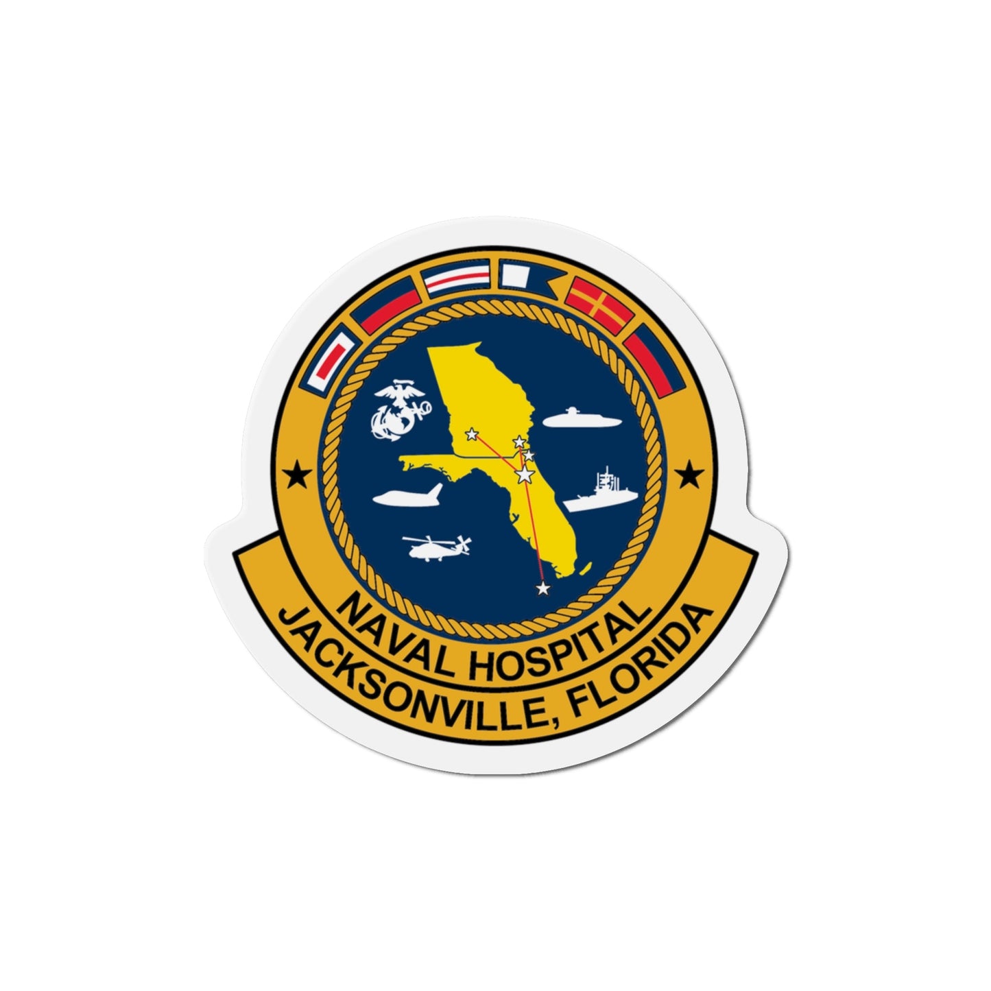 Naval Hospital Jacksonville (U.S. Navy) Die-Cut Magnet-6 × 6"-The Sticker Space