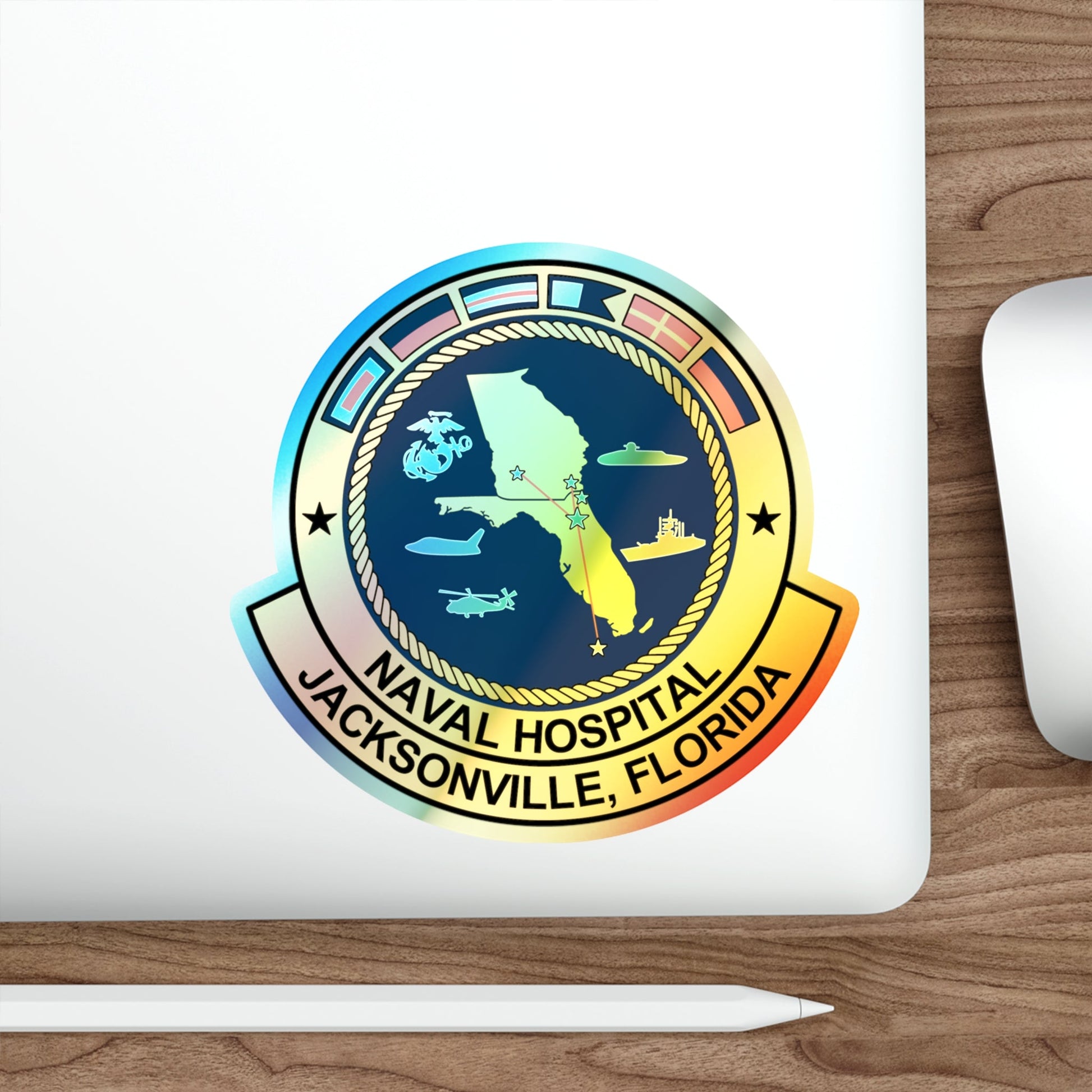 Naval Hospital Jacksonville (U.S. Navy) Holographic STICKER Die-Cut Vinyl Decal-The Sticker Space