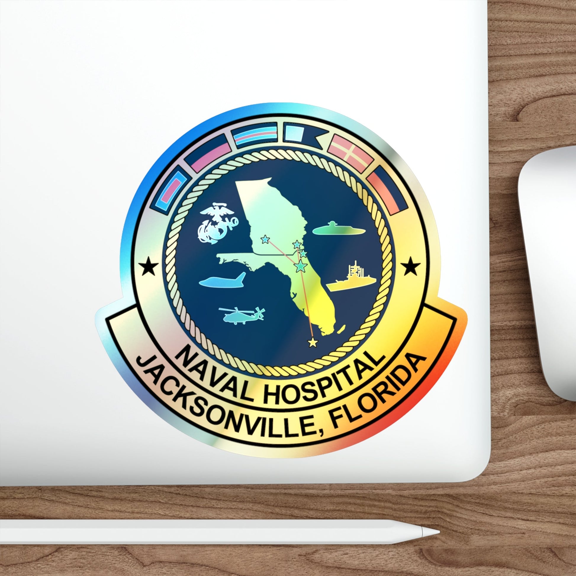 Naval Hospital Jacksonville (U.S. Navy) Holographic STICKER Die-Cut Vinyl Decal-The Sticker Space