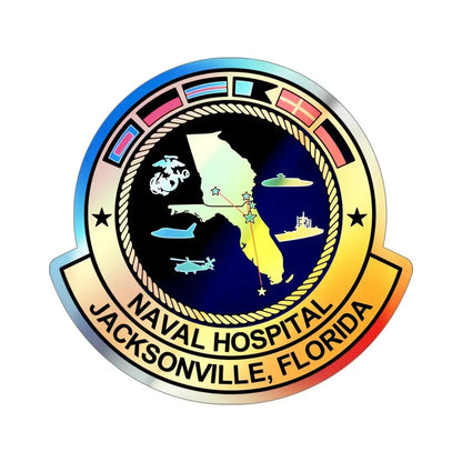 Naval Hospital Jacksonville (U.S. Navy) Holographic STICKER Die-Cut Vinyl Decal 4 Inch Holographic - The Sticker Space