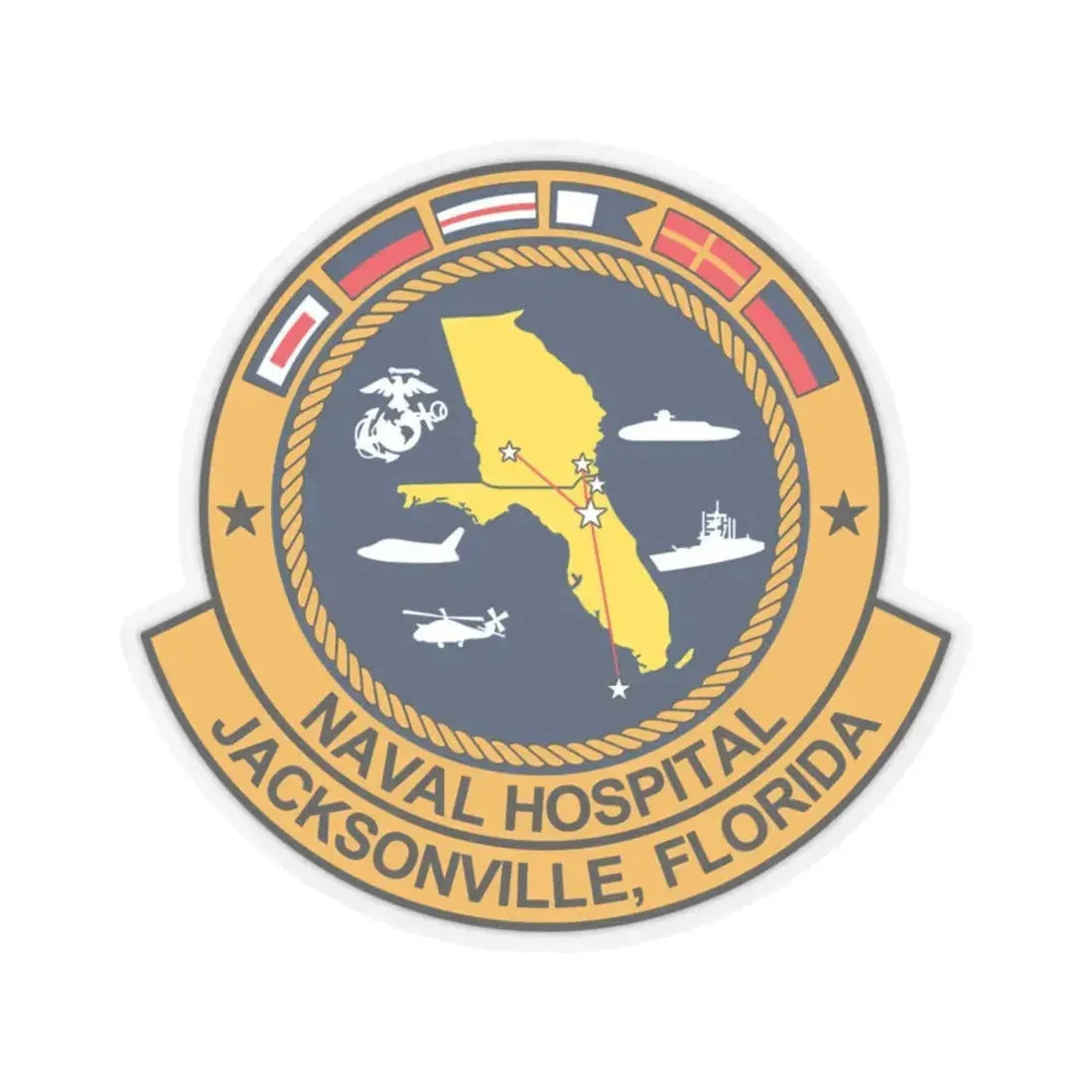 Naval Hospital Jacksonville (U.S. Navy) STICKER Vinyl Kiss-Cut Decal 4 Inch Transparent - The Sticker Space