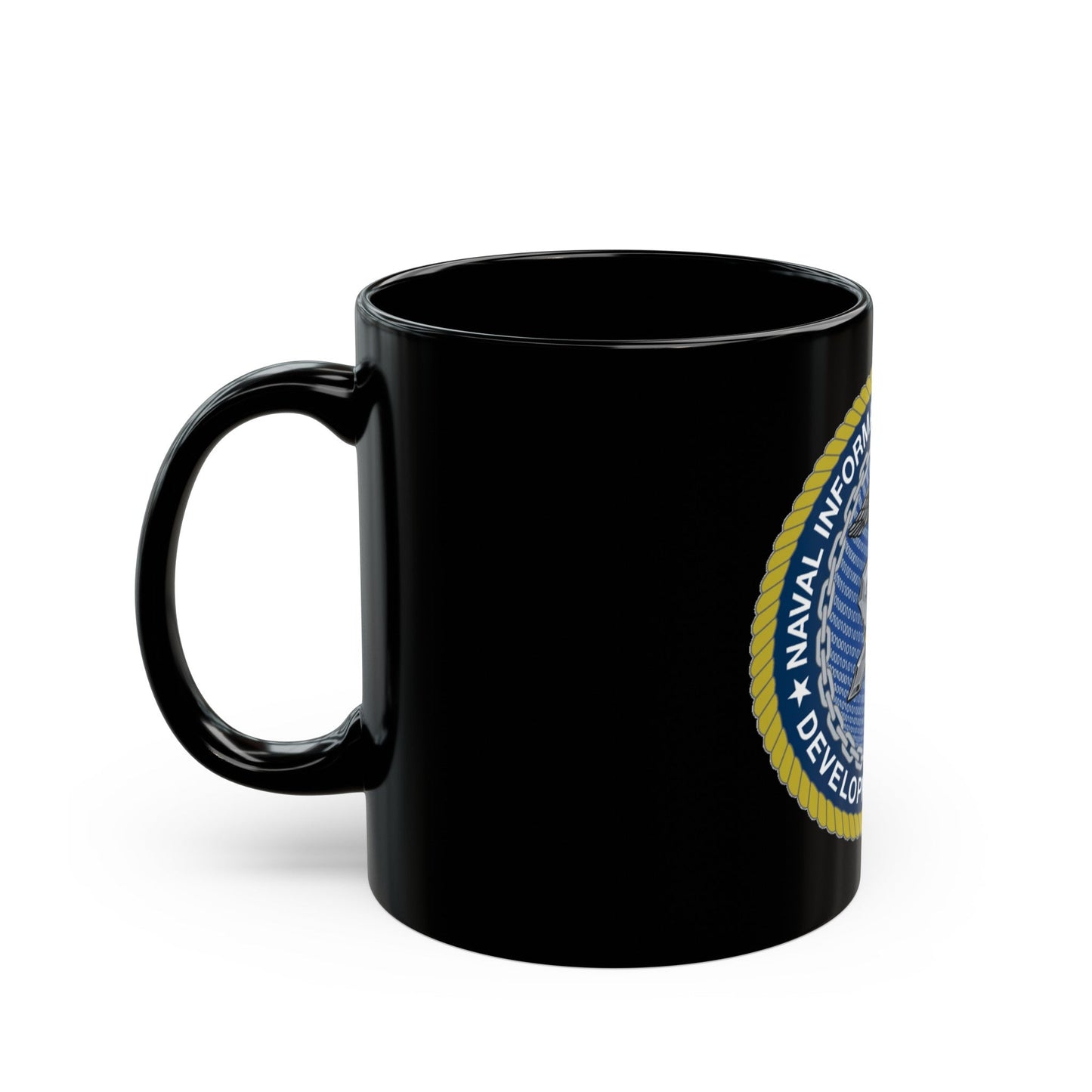 Naval Information Warfighting Development Center (U.S. Navy) Black Coffee Mug-The Sticker Space