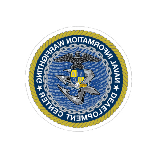 Naval Information Warfighting Development Center (U.S. Navy) REVERSE PRINT Transparent STICKER-6" × 6"-The Sticker Space