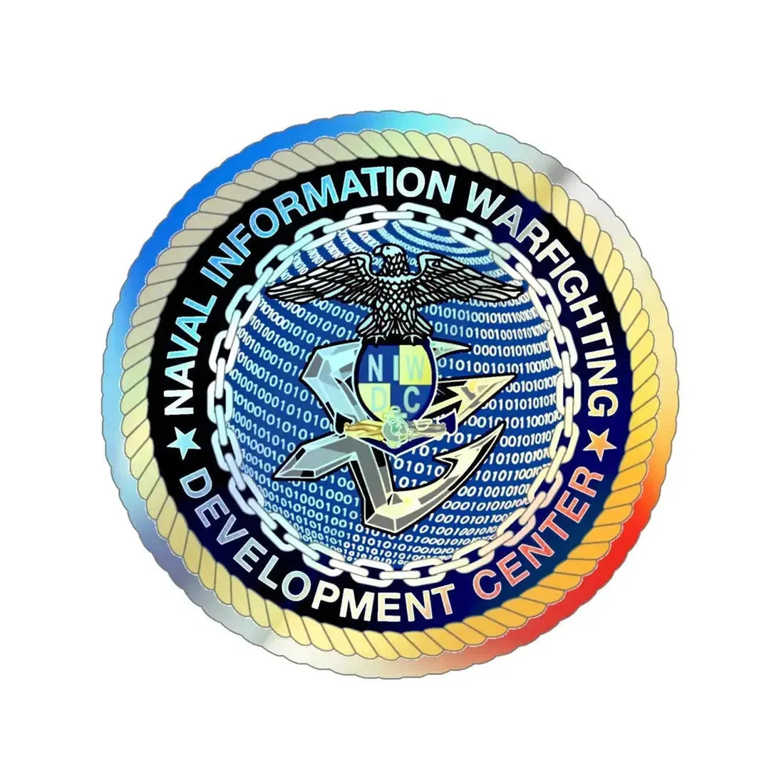 Naval Information Warfighting Development Center (U.S. Navy) Holographic STICKER Die-Cut Vinyl Decal 6 Inch Holographic - The Sticker Space