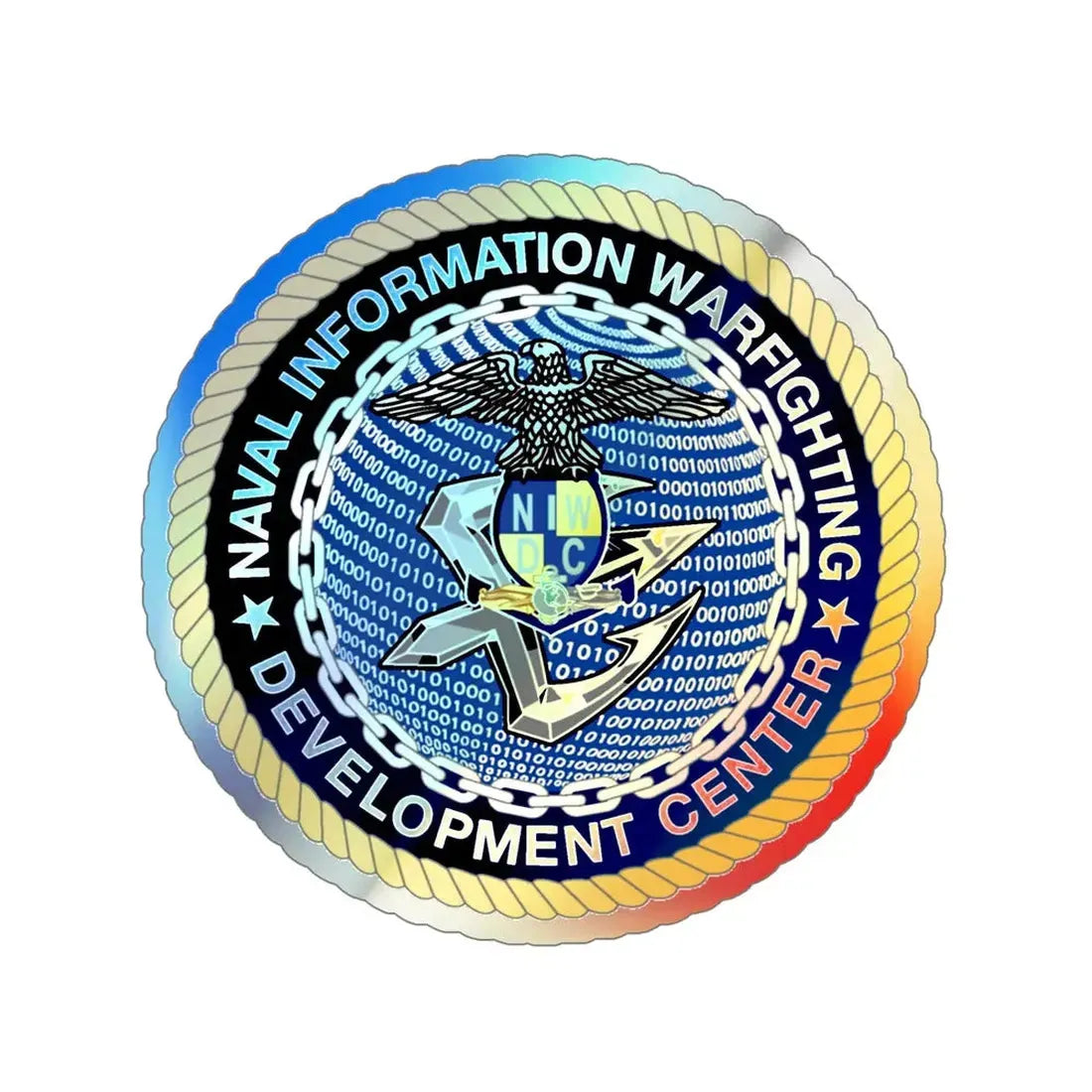 Naval Information Warfighting Development Center (U.S. Navy) Holographic STICKER Die-Cut Vinyl Decal - The Sticker Space