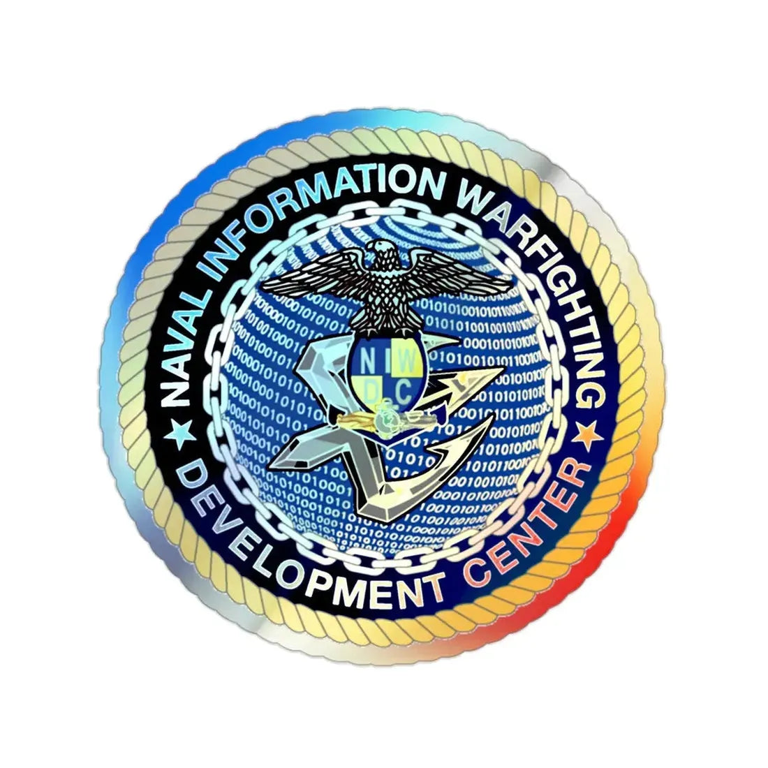 Naval Information Warfighting Development Center (U.S. Navy) Holographic STICKER Die-Cut Vinyl Decal - The Sticker Space